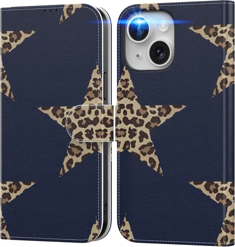 Miniatura 34 de DEENAKIN Funda tipo cartera para iPhone 15 con tarjetero + clip para efectivo, bloqueo RFID, protección contra caídas de grado militar y obras