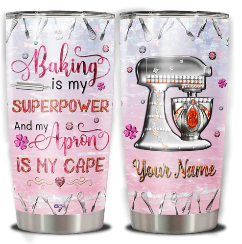 Miniatura 22 de WAZONE Vaso de acero inoxidable personalizado con datos nutricionales de baterista, 20 onzas, 30 onzas, nombre personalizado, con texto "I Play