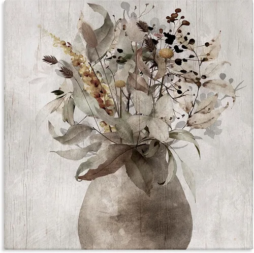 Miniatura 19 de Stupell Industries Carol Robinson, ramo de flores de aster, arte de pared en lienzo con diseño de ramo de flores moradas suaves, 17 x 17 pulgadas