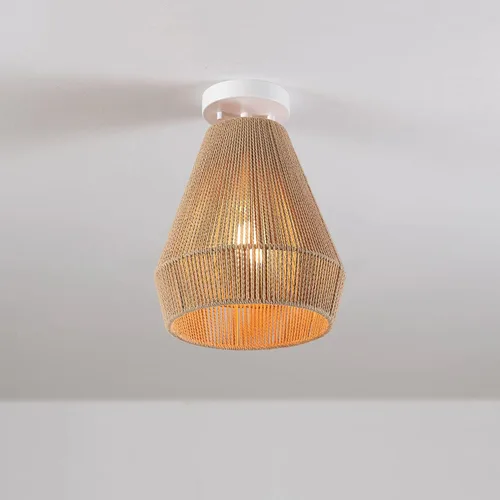 Miniatura 9 de Globe Electric 65894 Lámpara de techo empotrada de 1 luz, blanco mate, pantalla de cordel