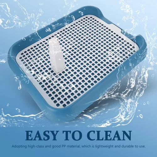 Miniatura 6 de Bandeja para orinal para perros, inodoro de entrenamiento para perros, bandeja para orinal para mascotas, caja de arena portátil con rejilla