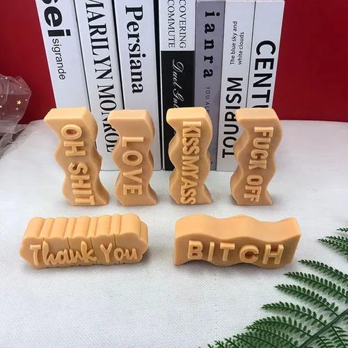 Miniatura 4 de Moldes de silicona para velas de pilar de letras del alfabeto ondulado, moldes de letras epoxi para colgante de resina de arcilla, tallado de yeso