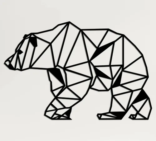 Miniatura 10 de DEKADRON Arte de pared de metal, oso geométrico, silueta de pared en 3D, decoración de pared de metal, decoración de pared para el hogar, oficina