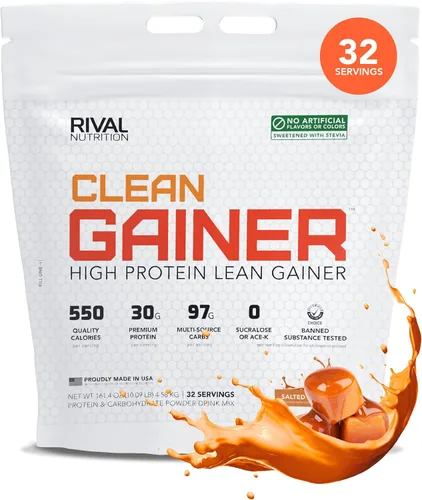 Miniatura 14 de RIVAL NUTRITION Clean Gainer Proteína en Polvo – 2.27KG Caramelo Salado – Alta Proteína para Masa Magra y Ganancia de Peso 550 Calorías, 30g