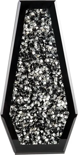 Miniatura 4 de SHYFOY Florero Negro de Flores Florero de Vidrio de Diamante Triturado Floreros Grandes de Cristal con Espejo para Centros de Mesa Floreros Altos
