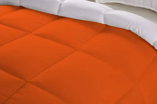 Miniatura 3 de BedDecor Edredón reversible de microfibra de alta calidad de 14.11 oz/m², relleno de microfibra de alta calidad, 600 hilos, sólido, 100% algodón