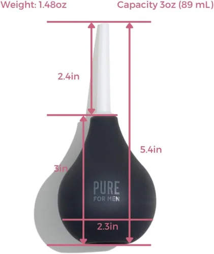 Miniatura 4 de Pure for Men Bum Bulb Kit de ducha anal con punta desmontable Enema reutilizable, fácil de usar y duradero Capacidad 3 oz (3.0 fl oz)