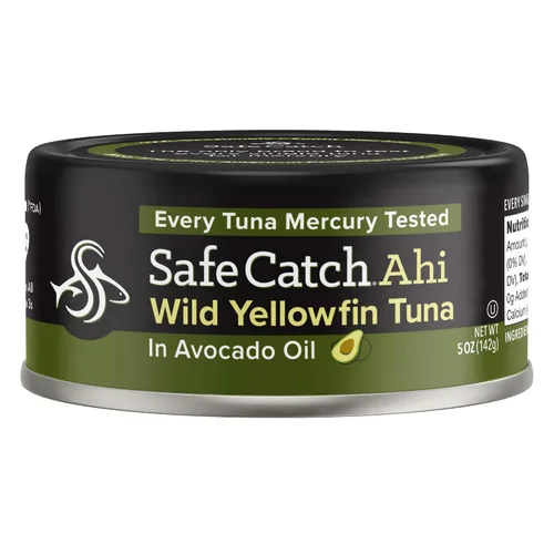 Miniatura 9 de Safe Catch Wild Ahi - Atún de aleta amarilla enlatado, capturado en la naturaleza, con menos mercurio, proteína magra, Omega 3, sin gluten, kosher