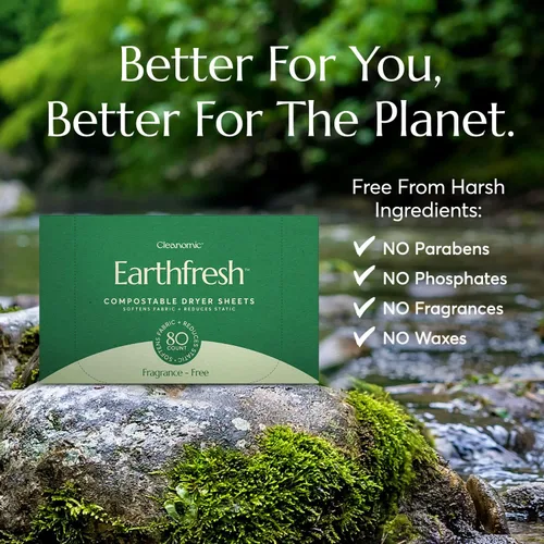 Miniatura 3 de Cleanomic Earthfresh - Suavizante de tela para secadora, suaviza y elimina la adherencia estática, suavizante vegano con aceites esenciales sin