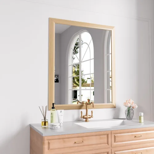 Miniatura 58 de Amorho Espejo de Baño Negro, Espejos de Pared de 24x30 Pulgadas con Marco de Metal Grueso para Sobre el Fregadero, Dormitorio, Sala de Estar