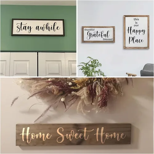 Miniatura 2 de Plantillas de letras para pintar sobre madera, paquete de 46 plantillas grandes del alfabeto con números y letreros, plantillas de letras y números
