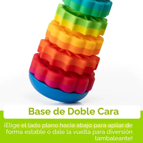 Miniatura 4 de Fat Brain Toys SpinAgain, juguetes para apilar y girar para bebés y niños pequeños de 1 año o más