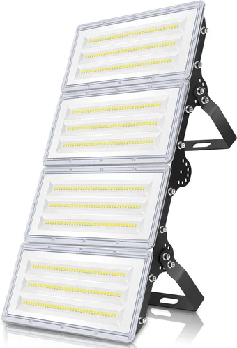 ISKYDRAW Luces de estadio de 400 W, 1 paquete de 85-265 V 40000 lm, luces LED superbrillantes, 7000 K, luz diurna, IP67, luces de seguridad