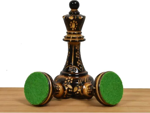 Miniatura 4 de Juego de ajedrez Dubrovnik de los años 70, solo piezas de ajedrez, madera de ébano con doble peso, tamaño King de 3.8 pulgadas