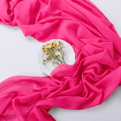 Miniatura 3 de DUOBAO Hot Pink Table Runner 10ft Chiffon Table Runner 29''x120'' Sheer Fabric for Wedding, Party, and Bridal Shower Decor