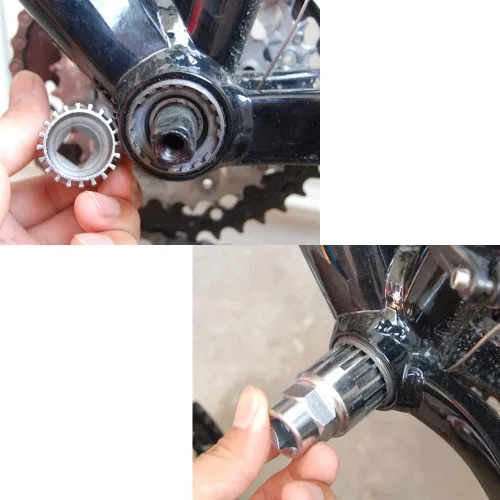Miniatura 2 de Teyssor Extractor de manivela de bicicleta y removedor de soporte inferior con llave inglesa Kit de herramientas de reparación de ciclismo de Negro