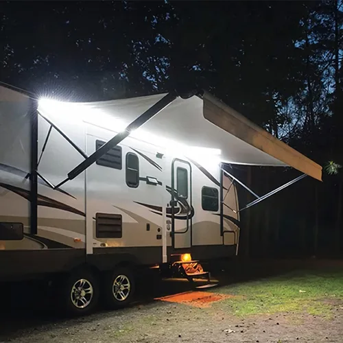 Luces de toldo para vehículos recreativos Lrimauix, luces de toldo de camping blancas de 16.4 pies 12V, iluminación de tira LED para toldo Blanco