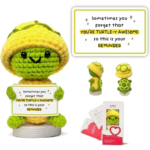 Miniatura 16 de Gossby Regalo de agradecimiento para mujeres, hecho a mano, tortuga positiva a ganchillo, gracias por ser una parte importante, agradecimiento