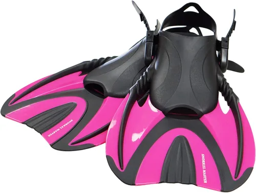 Adjustable Travel Fins for Snorkeling & Swimming Training – Open Heel Lightweight & Soft Foot Pocket Design, Compact Travel Swim Fins for Men & Women