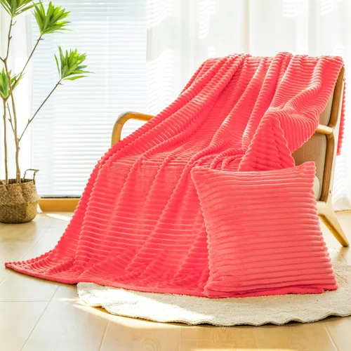 Miniatura 84 de Vessia - Manta de forro polar de franela (50x70 pulgadas), manta 3D de jacquard negra, esponjosa y cálida para sofá, sillón, cama, silla, 300GSM
