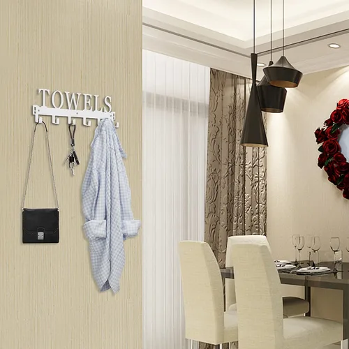Miniatura 6 de Toallero para colgar sobre la puerta, ganchos para baño, soporte para toallas de baño, soporte para puerta, colgador de toallas de metal para Blanco