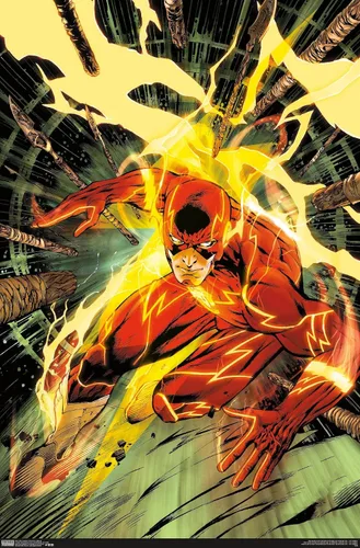 Miniatura 9 de Trends International DC Comics - Póster de pared de The Flash - Spears, 14.725 x 22.375 pulgadas, versión enmarcada de madera de granero