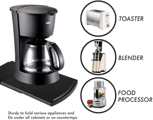 Miniatura 4 de Appliance Caddy - Bandeja deslizante para cafetera, 12 pulgadas, alfombrilla deslizante para máquina debajo de la encimera, bandeja enrollable