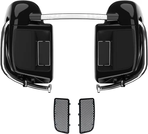 Miniatura 4 de Moto Onfire Guantera de carenados de pierna inferior para Harley Touring 2014+, Vivid Black Lowers calentadores de pies, Negro (Vivid Black)