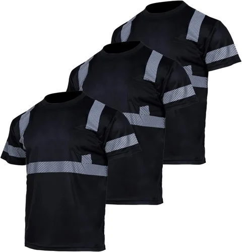 Miniatura 14 de FONIRRA Hi Vis - Camisetas de seguridad con bolsillo para hombre, manga larga, reflectante, ANSI Clase 2, para trabajo