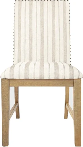 Miniatura 131 de Homepop Silla de comedor con detalles festoneados, sillas de comedor Parsons tapizadas, muebles decorativos para el hogar, tejido gris claro