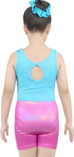 Miniatura 3 de Leotardos de gimnasia para niñas con pantalones cortos brillantes para bailar ballet