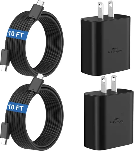Miniatura 25 de Cargador súper rápido USB C de 45 W para teléfono Android tipo C, bloque de carga rápida con cable de 5 pies para Samsung Galaxy S26/S26