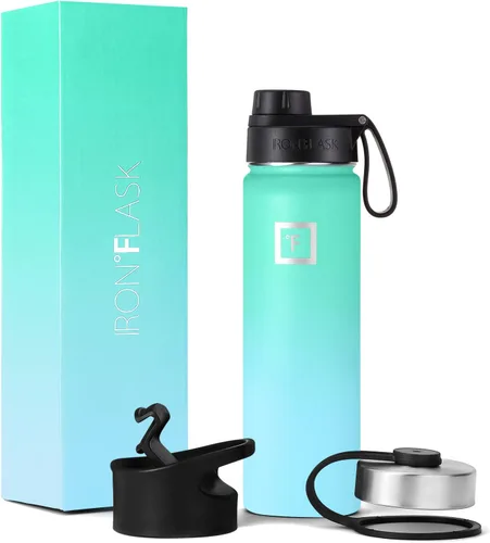 Miniatura 37 de IRON °FLASK Frasco de hidratación para acampar y senderismo con pajilla, botella de agua deportiva de acero inoxidable con aislamiento de boca