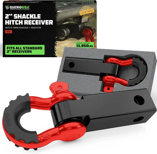 Miniatura 9 de Rhino USA Receptor de enganche de grillete (se adapta a receptores de 2 pulgadas). Los mejores accesorios de remolque para camiones, Jeep, Toyota