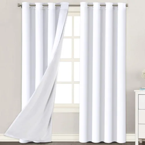 Miniatura 29 de H.VERSAILTEX Paneles de cortina 100% opacas de 45 pulgadas de largo, con aislamiento térmico, cortinas opacas con forro para dormitorio, dos capas