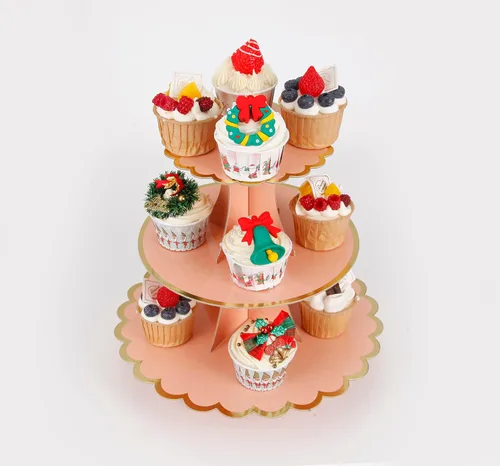 Miniatura 22 de YLDW Soporte para Cupcakes de 3 Niveles, Soporte para Pastel, Torre de Soporte para Cupcakes DIY Escalonada para Exhibiciones de Mesa de Postres