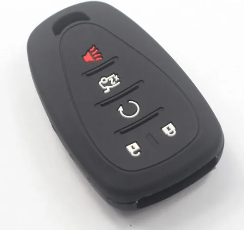 Miniatura 3 de 2 fundas de silicona de goma negra con 5 botones para llave inteligente, sin llave, compatible con Chevrolet Chevy Traverse Blazer Trailblazer