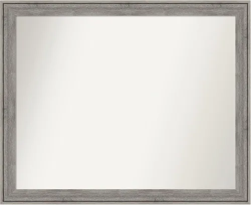 Miniatura 70 de Amanti Art Espejo de pared personalizado no biselado (24.5 x 24.5 pulgadas), marco gris marrón alta, varios tamaños personalizados, espejo de baño
