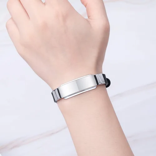 Miniatura 5 de MOWOM Medical - Pulsera de silicona con grabado personalizado, con identificación, alerta médica, pulsera ajustable para hombres, mujeres, niños