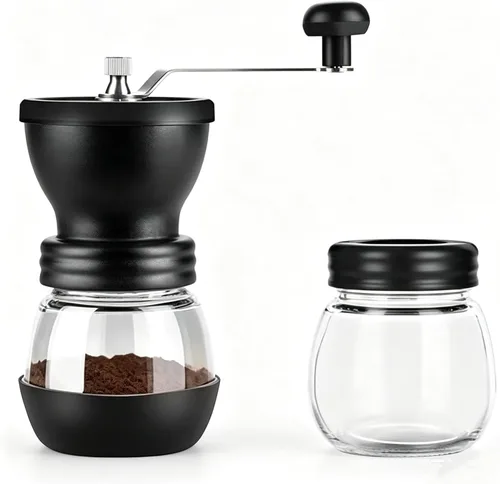 Molinillo de café manual, 48 ajustes ajustables, gran capacidad de 2.82 oz, molinillo de mano cónico para el hogar, viajes, camping, oficina,