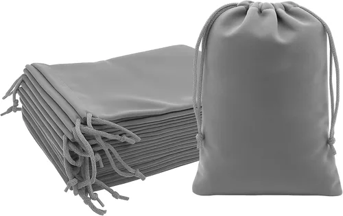 Miniatura 77 de Mandala Crafts Bolsas de terciopelo negro con cordón de 14 x 14 pulgadas, 10 bolsas grandes de terciopelo con cordón a granel para regalos de fiesta