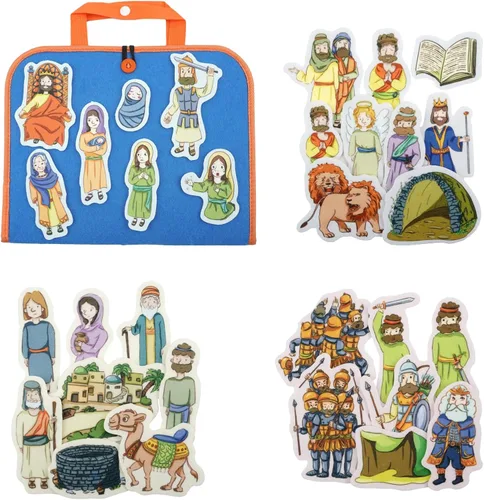 Miniatura 13 de CHEFAN Paquete de 4 Conjunto de Historias Bíblicas de Tablero de Fieltro, las Historias de Tablero de Franela Incluyen Adán y Eva, la Escalera