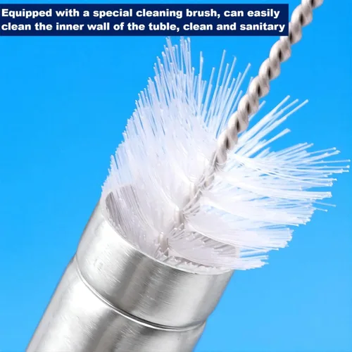 Miniatura 7 de Baster - Baster de pavo de acero inoxidable 18/8, juego de inyector de carne con jeringa con 2 agujas y 2 cepillos de limpieza para untar, para Azul