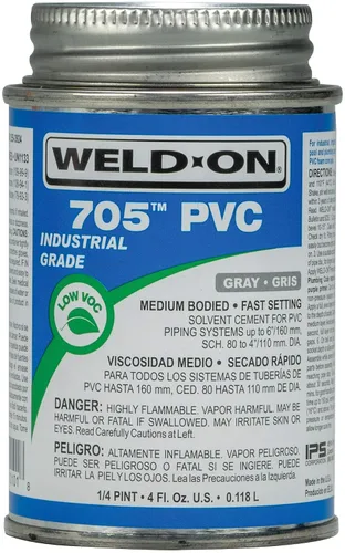 Miniatura 5 de Weld-On 10121 711 Cemento solvente de PVC de grado industrial de alta resistencia, de ajuste medio y bajo contenido de compuestos orgánicos