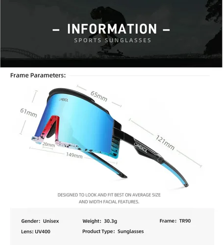 Miniatura 2 de Dos tamaños para adultos y jóvenes, gafas de sol deportivas de béisbol, ciclismo, hombres y mujeres, MTB Bicicletas al aire libre F2.