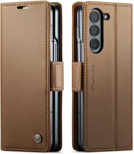 Miniatura 11 de Funda para Samsung Galaxy Z Fold 5 (2023), funda de piel sintética tipo cartera con tarjetero con bloqueo RFID, función atril, a prueba de golpes