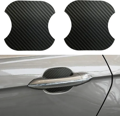 Miniatura 7 de kingsea 4 protectores contra arañazos para manija de puerta de automóvil, textura magnética extraíble de fibra de carbono 3D, textura de fibra