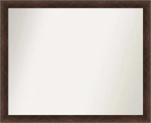 Miniatura 346 de Amanti Art Espejo de pared personalizado no biselado (24 x 27 pulgadas), marco estrecho de nogal chipre - varios tamaños personalizados - Espejo