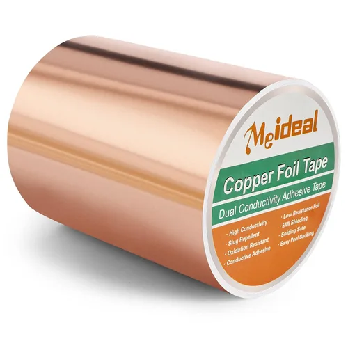 Miniatura 10 de Cinta de lámina de cobre [4 paquetes] (5mm, 6mm, 8mm, 10mm) X 20.12 metros con adhesivo conductivo doble para guitarra, reparaciones eléctricas
