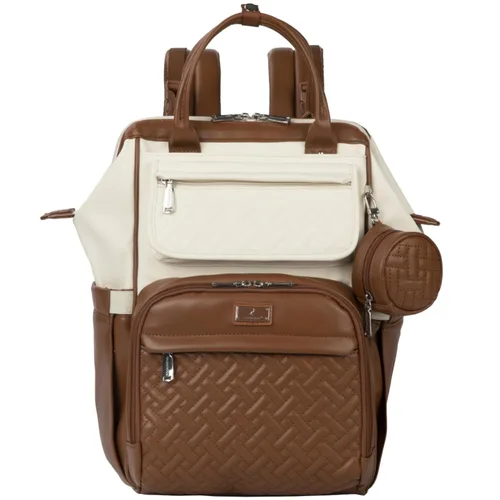 Miniatura 15 de BabbleRoo Mochila para pañales, bolsa cambiadora de pañales multifunción con cambiador, correas para cochecito y funda para chupete, mochila